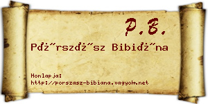 Pórszász Bibiána névjegykártya